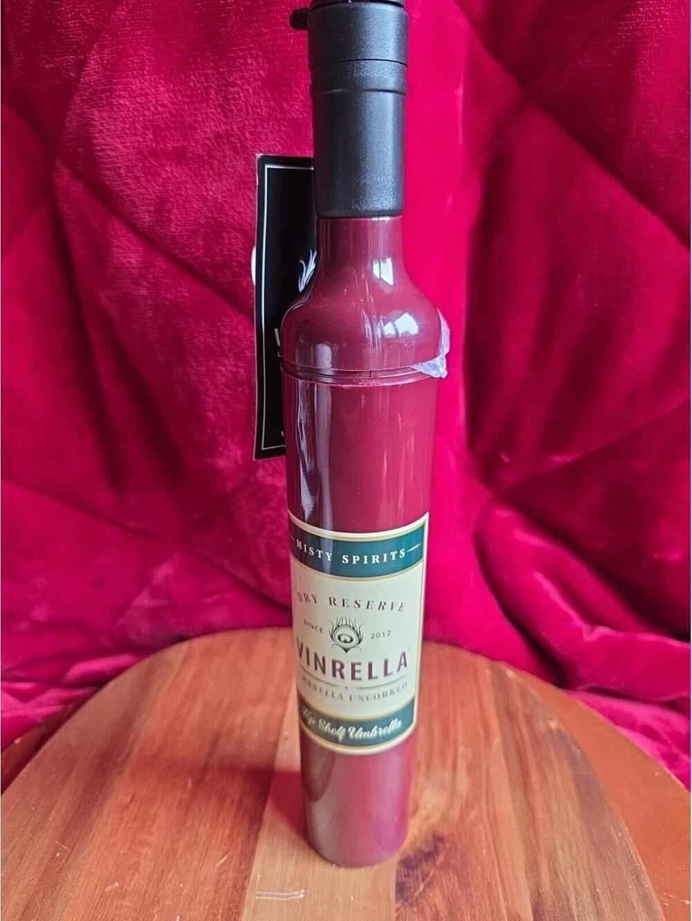 Vinrella Red Wine Bottle Umbrella Burgundy Compact New With Tags